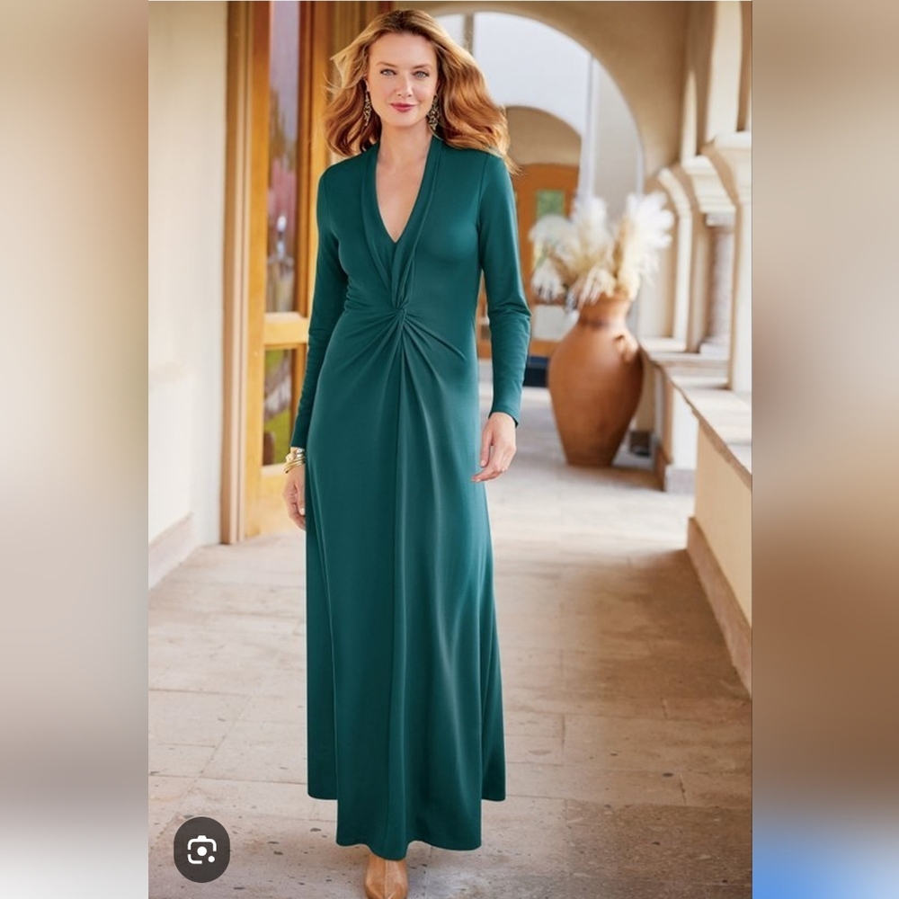 Soft Surroundings Lagia Maxi Dress Atlantic Deep‎ XL NWT